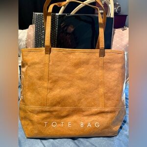 NEW Elegant Tan Tote Bag with Waterproof Outer Shell